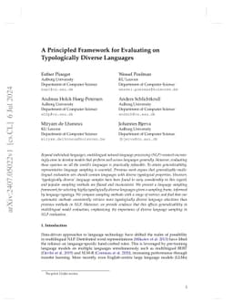 A Principled Framework for Evaluating on Typologically Diverse Languages