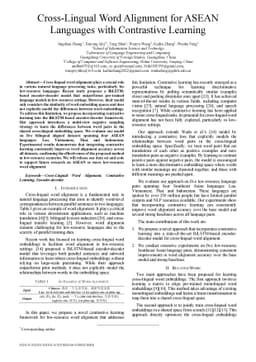 Cross-Lingual Word Alignment for ASEAN Languages with Contrastive
  Learning