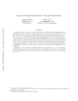Smooth Sensitivity Revisited: Towards Optimality