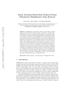 Linear Attention Based Deep Nonlocal Means Filtering for Multiplicative
  Noise Removal