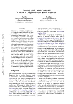 Exploring Sound Change Over Time: A Review of Computational and Human
  Perception