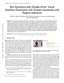 Ask Questions with Double Hints: Visual Question Generation with
  Answer-awareness and Region-reference