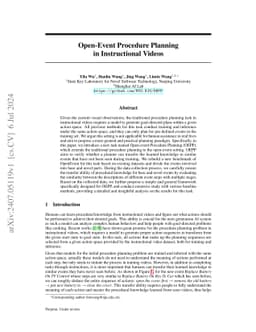 Open-Event Procedure Planning in Instructional Videos