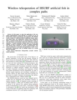 Wireless teleoperation of HSURF artificial fish in complex paths