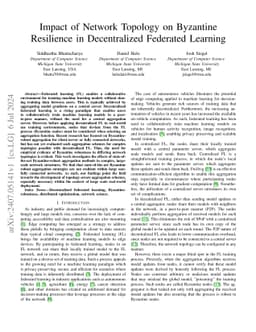 Impact of Network Topology on Byzantine Resilience in Decentralized
  Federated Learning