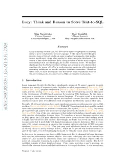 Lucy: Think and Reason to Solve Text-to-SQL