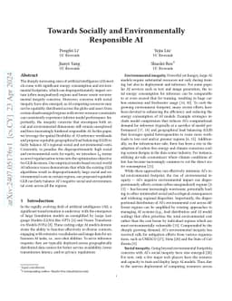 Towards Socially and Environmentally Responsible AI
