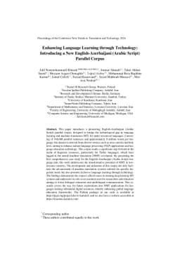 Enhancing Language Learning through Technology: Introducing a New
  English-Azerbaijani (Arabic Script) Parallel Corpus