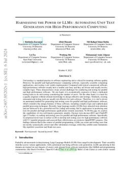 Harnessing the Power of LLMs: Automating Unit Test Generation for
  High-Performance Computing