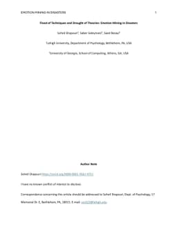Flood of Techniques and Drought of Theories: Emotion Mining in Disasters