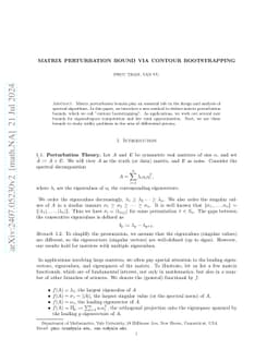 Matrix perturbation bounds via contour bootstrapping
