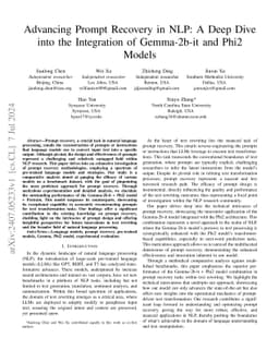 Advancing Prompt Recovery in NLP: A Deep Dive into the Integration of
  Gemma-2b-it and Phi2 Models