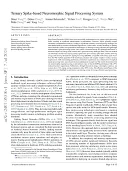 Ternary Spike-based Neuromorphic Signal Processing System