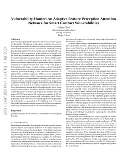 Vulnerability-Hunter: An Adaptive Feature Perception Attention Network
  for Smart Contract Vulnerabilities