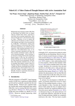 VideoCoT: A Video Chain-of-Thought Dataset with Active Annotation Tool