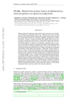 PTaRL: Prototype-based Tabular Representation Learning via Space
  Calibration