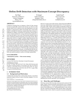Online Drift Detection with Maximum Concept Discrepancy