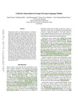 Collective Innovation in Groups of Large Language Models