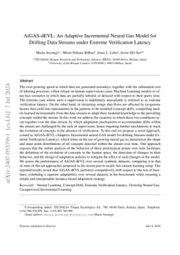 AiGAS-dEVL: An Adaptive Incremental Neural Gas Model for Drifting Data
  Streams under Extreme Verification Latency