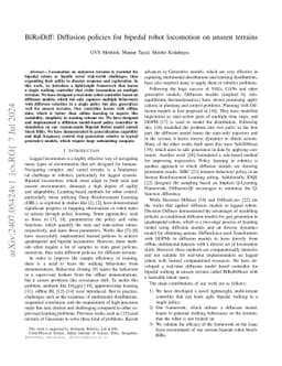 BiRoDiff: Diffusion policies for bipedal robot locomotion on unseen
  terrains