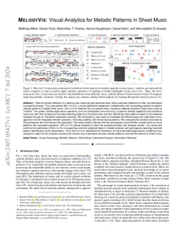 MelodyVis: Visual Analytics for Melodic Patterns in Sheet Music