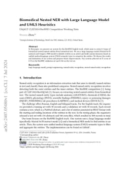 Biomedical Nested NER with Large Language Model and UMLS Heuristics