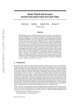 Read, Watch and Scream! Sound Generation from Text and Video
