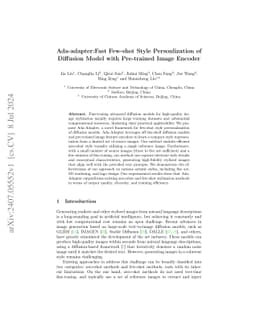 Ada-adapter:Fast Few-shot Style Personlization of Diffusion Model with
  Pre-trained Image Encoder