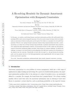 A Re-solving Heuristic for Dynamic Assortment Optimization with Knapsack
  Constraints