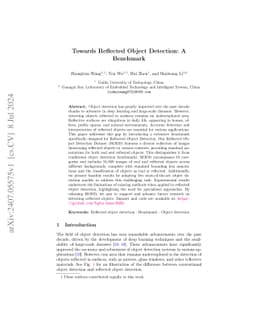 Towards Reflected Object Detection: A Benchmark