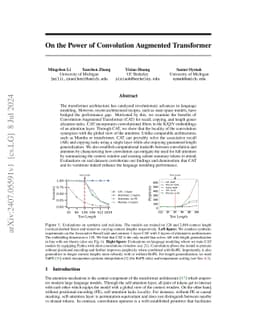 On the Power of Convolution Augmented Transformer