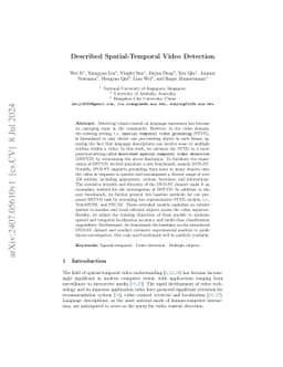 Described Spatial-Temporal Video Detection