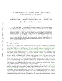 On the Complexity of Learning Sparse Functions with Statistical and
  Gradient Queries