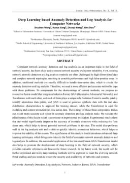 Deep Learning-based Anomaly Detection and Log Analysis for Computer
  Networks