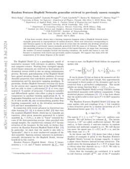 Random Features Hopfield Networks generalize retrieval to previously
  unseen examples