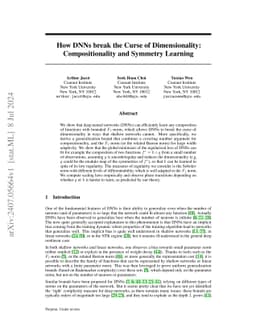 How DNNs break the Curse of Dimensionality: Compositionality and Symmetry Learning