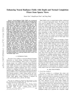 Enhancing Neural Radiance Fields with Depth and Normal Completion Priors
  from Sparse Views