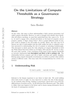 On the Limitations of Compute Thresholds as a Governance Strategy