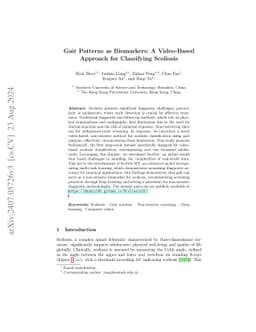 Gait Patterns as Biomarkers: A Video-Based Approach for Classifying
  Scoliosis