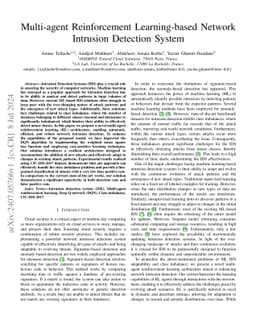 Multi-agent Reinforcement Learning-based Network Intrusion Detection
  System