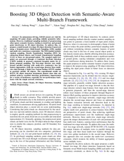 Boosting 3D Object Detection with Semantic-Aware Multi-Branch Framework
