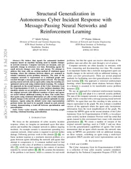 Structural Generalization in Autonomous Cyber Incident Response with
  Message-Passing Neural Networks and Reinforcement Learning
