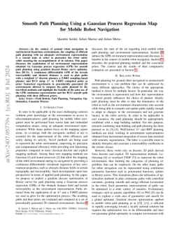 Smooth Path Planning Using a Gaussian Process Regression Map for Mobile
  Robot Navigation