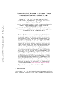 Poisson Ordinal Network for Gleason Group Estimation Using Bi-Parametric
  MRI