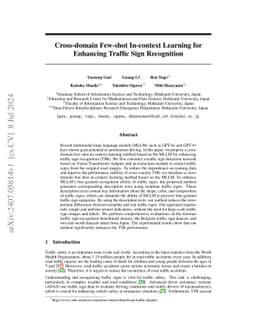 Cross-domain Few-shot In-context Learning for Enhancing Traffic Sign
  Recognition