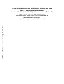 One system for learning and remembering episodes and rules