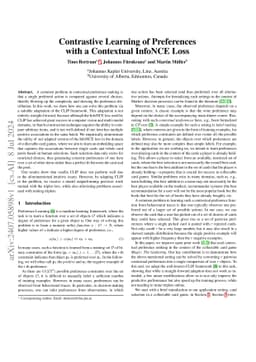 Contrastive Learning of Preferences with a Contextual InfoNCE Loss