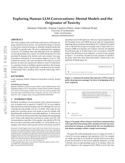 Exploring Human-LLM Conversations: Mental Models and the Originator of
  Toxicity