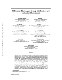 KidSat: satellite imagery to map childhood poverty dataset and benchmark