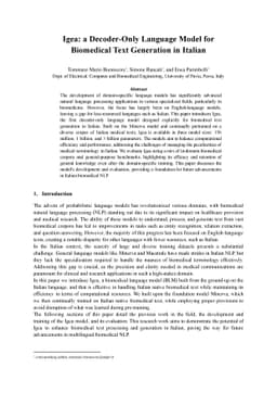 Igea: a Decoder-Only Language Model for Biomedical Text Generation in
  Italian